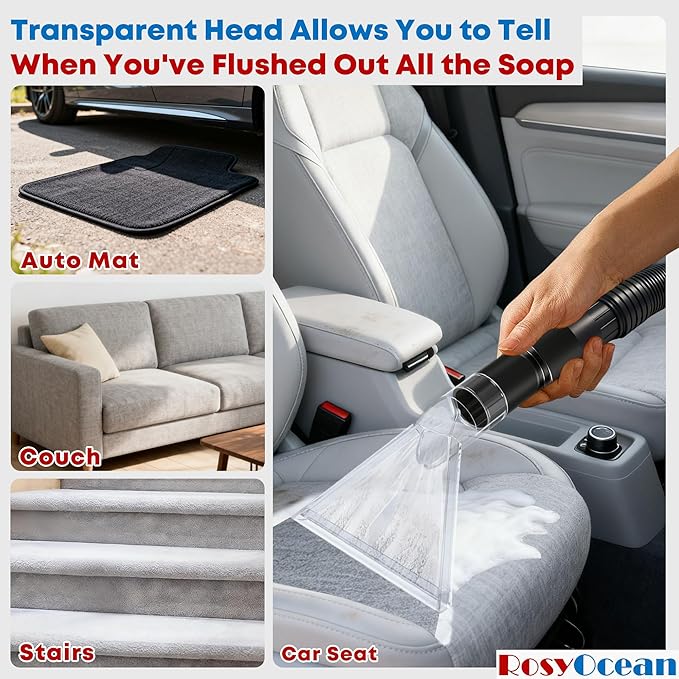 Universal Compatible with All Shop Vacs Extractor Attachment with 2-1/2" & 1-7/8" & 1-1/4" Three Adapters Auto Detailing Vacuum Head Extraction Accessory for Upholstery & Carpet Cleaning