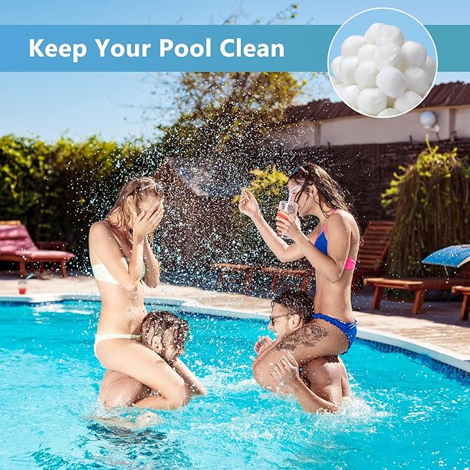 1.54 lbs Pool Filter Balls for Sand Filter Pump, Dry Filter Sand Balls, Eco-Friendly Reusable Swimming Pool Filter Media for Above Ground Pool Pool, Aquarium, Fish Tanks, Filter Pumps (1.54, Pounds)