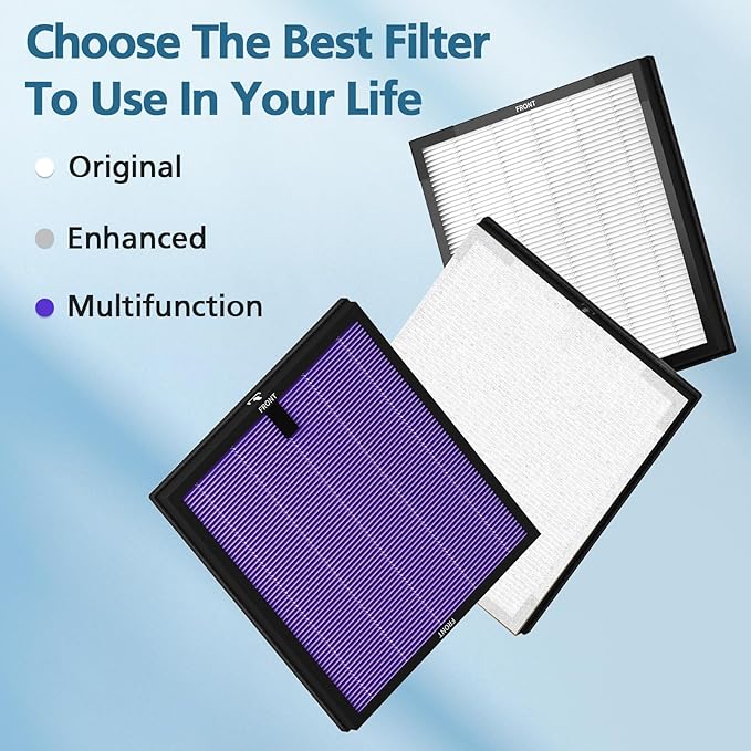 2 Pack HY4866 Multifunction Replacement Filters for MORENTO HY4866, WESTHEY HY4866, YIOU M1 Air Purifier, 3-in-1 HEPA Filter with High-Efficiency Activated Carbon Filter, Multifunction Version