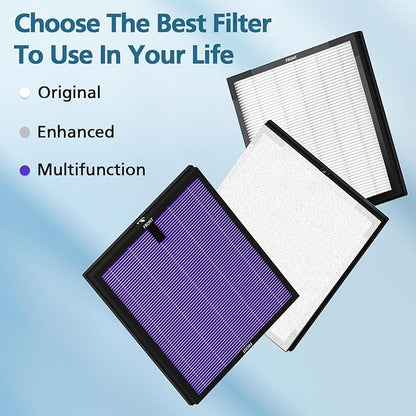 2 Pack HY4866 Multifunction Replacement Filters for MORENTO HY4866, WESTHEY HY4866, YIOU M1 Air Purifier, 3-in-1 HEPA Filter with High-Efficiency Activated Carbon Filter, Multifunction Version