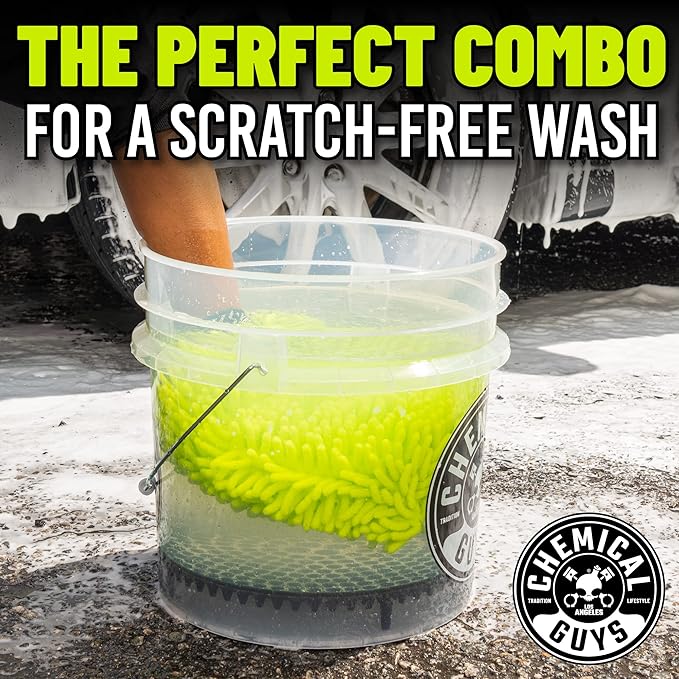 Chemical Guys Car Cleaning Kit, Complete Car Wash Kit with Soap, Wash Bucket, 3-16 oz Car Care Cleaners, Interior and Exterior Cleaning Essentials, 8 Item Detailing Set