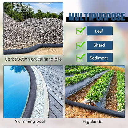 4 Pcs Sediment Filter Erosion Control Blanket Silt Fence Sock with Stuffers Drain Stormwater Sediment Filter for Erosion Control and Storm Drain Protection (Black)