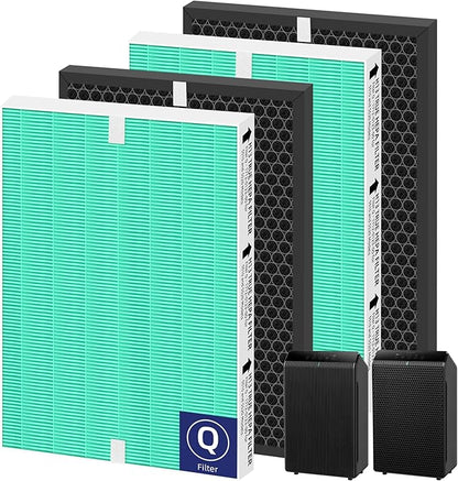 5510 5520 HEPA Toxin Absorbe Air Purifier Filter Q Replacement for Winix 5510 5520 Plasmawave Air Purifier H13 True HEPA Carbon Filter,# 1712-0123-00,2 Combon Set