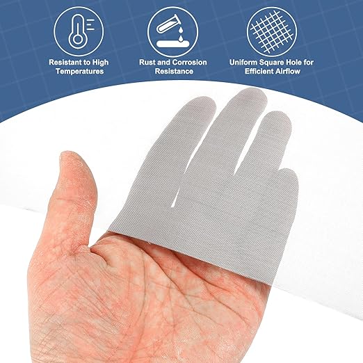 uxcell 80 Mesh 48" x 16" Woven Wire Mesh, 304 Stainless Steel Air Vent Filter Screen, Window Screen Mesh for DIY Projects Vents Cover Filtration Animals Fence