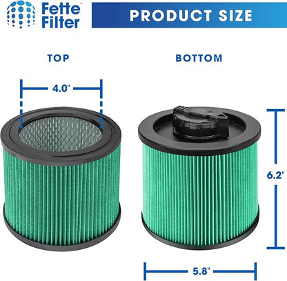 Fette Filter - DXVC4003 Premium HEPA Cartridge Filter Replacement Compatible with DeWalt DXV04T DXV05P DXV05S DXV08S DXV06G for 4 Gallon Wet Dry Vacuum - Pack of 2