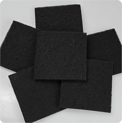 6PCS 5” Square Compost Bin Charcoal Filters, 0.4” Thick Activated Carbon Filters for Kitchen Countertop Compost Pail, Home Bucket Filter Replacements