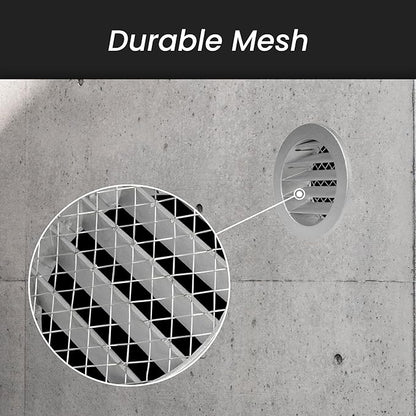 Repa Market 10" Inch Aluminum Gray Soffit Air Vent Cover - Louvered Round Gable Vent with Mesh Screen - Exhaust/Intake Ventilation Grill - House, Attic, Bathroom - Indoor/Outdoor Metal Duct Grate