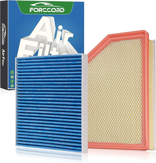 Cabin & Engine Air Filter Fit for Silverado 2500HD/3500HD (2020-2026), GMC Sierra 2500HD/3500HD (2020-2026) 6.6L Diesel Engine Only Activated Carbon Cabin Filter Replacement CF11966 84554703