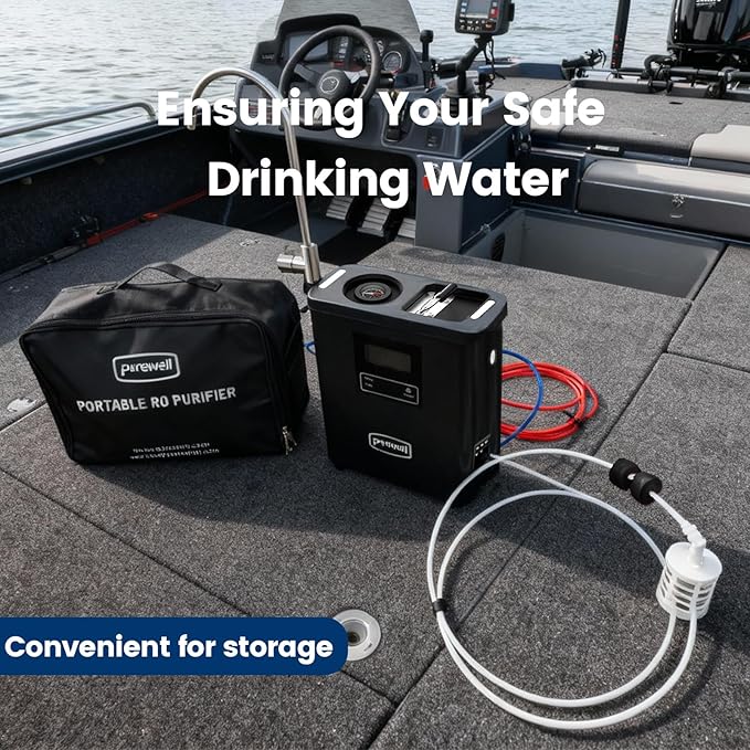 Purewell® K8680 RO Water Purifier System,10-Stage RV Portable Water Filtration Survival with UV,Desalination Rate Reaches 95%,Survival Gear Purification for Drinking,Team Camping，Travel