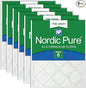 Nordic Pure 16x25x1 (Actual Size: 15 1/2 x 24 1/2 x 3/4) Poly Green MERV 6 AC Furnace Air Filters – Reduces Dust, Pollen, Pet Dander & Allergens – 6-Pack