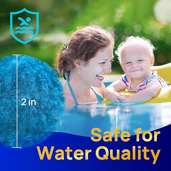 AQUASTRONG Pool Filter Balls for Sand Filter Pump, 4.6 lbs Reusable Sand Filter Balls (Replaces 150 lbs Pool Filter Sand), Efficient Blue Filter Balls for Swimming Pools, Filter Pumps, Aquariums