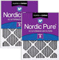 Nordic Pure 20x20x1 (Actual Size: 19 1/2 x 19 1/2 x 3/4) Furnace Air Filters MERV 8 Pleated Plus Carbon 2 Pack