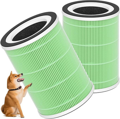 2-Pack KILO Replacement Filter Compatible with Afloia Purifier KILO and KILO PRO, MIRO and MIRO PRO, and MORENTO Purifier Kilo/MR-Kilo, 360°3-Stage Filtration-Green Version