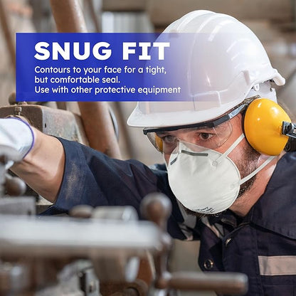 NIOSH N95 Mask, 20PCS Particulate Respirator, Disposable Face Mask, Against Dust, Air Pollution, Particle, Smoke, Safety Mask for Welding, Woodworking, Cleaning, Construction