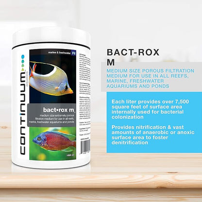 Continuum Aquatics Bact Rox M - Porous Biological Filter Media for use in Ponds, Reefs, Marine, and Freshwater Aquariums, Medium, 4 Liter