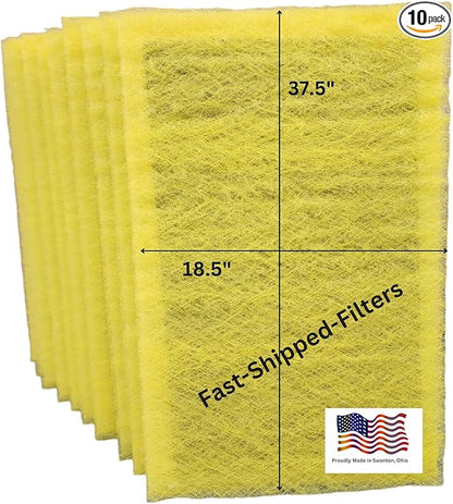 Fast-Shipped-Filters 10 Pack 20x40 Replacement Filter Pads Compatible with MicroPower Guard One Hour Air Cleaner Refill Yellow (10, Yellow, 20x40)
