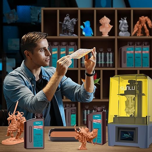 SUNLU 10K Red Wax 3D Printer Resin, High Precision 405nm UV-Curing Resin with Delicate Texture for MSLA/DLP/LCD 3D Printing, 2000g Red Wax Resin