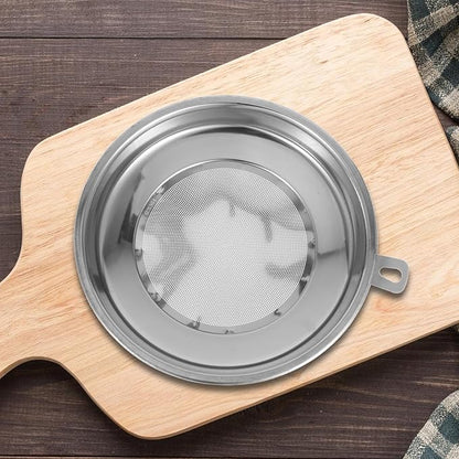 Homoyoyo Stainless Steel 304 Fine Mesh Food Strainer 20cm Cooking Oil Filter for Kitchen Oil and Tea Residue Filtration, Single Piece Sturdy Tea Waste Sieve for Home Cooking