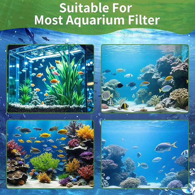 Aquarium Filter Floss 12"x72"x0.5" Filter Floss for Fish Tank -Micro Fine Multi-Layer Polishing Aquarium Filter Pad-Filter Media Roll for Crystal Clear Water Cut to Size