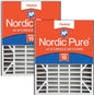 Nordic Pure 20x25x5 (Actual Size: 19 3/4 x 24 1/4 x 4 7/8) Air Bear Replacement 266649-102 MERV 15 Air Filters 2 Pack