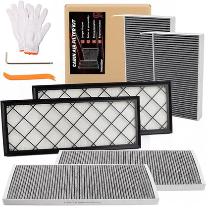 6-Pack HEPA Air Intake Filter & Upgrade Activated Carbon Cabin Air Filter Kit, Replacement for 2020-2025 Model Y Juniper Refresh Accessories (Premium/Performance), Replaces # 165837500A, 165837600A