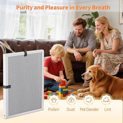 2-Pack 16x20x1 MERV 8 Reusable & Washable Electrostatic Air Filters - Long-Lasting Filter for HVAC, Furnace & Air Conditioner Units, Actual Size: 15-5/8” x 19-5/8” x 7/8”