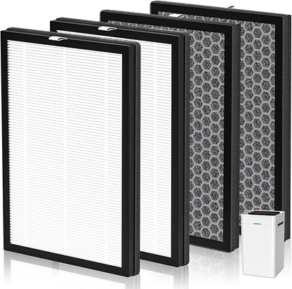 4 Pack K1 Air Purifier Replacement Filter Fit for LUNINO K1,3-in-1 High-Efficiency H13 True HEPA and Activated Carbon Filter,Double-Sided Filters for Home Large Room Up to 2600 Ft²