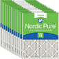 Nordic Pure 16x25x1 (Actual Size: 15 1/2 x 24 1/2 x 3/4) Pleated MERV 13 Air Filters 12 Pack