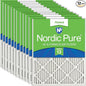 Nordic Pure 16x16x1 (Actual Size: 15 3/4 x 15 3/4 x 3/4) Pleated MERV 13 Air Filters 12 Pack