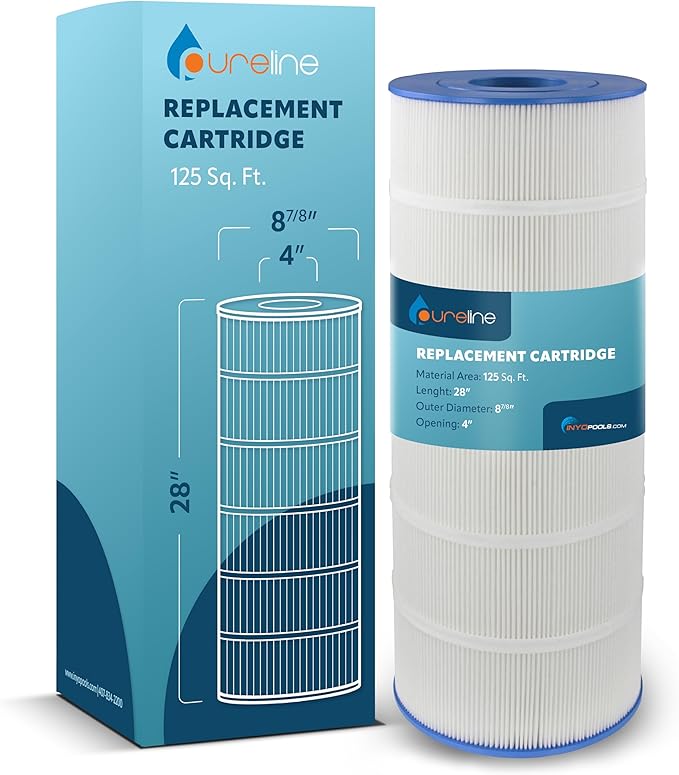 Pureline Pool Replacement Cartridge Filter, 125 Sq Ft, PL0124, Compatible with Sta-Rite PXC-125, Waterway Pro Clean