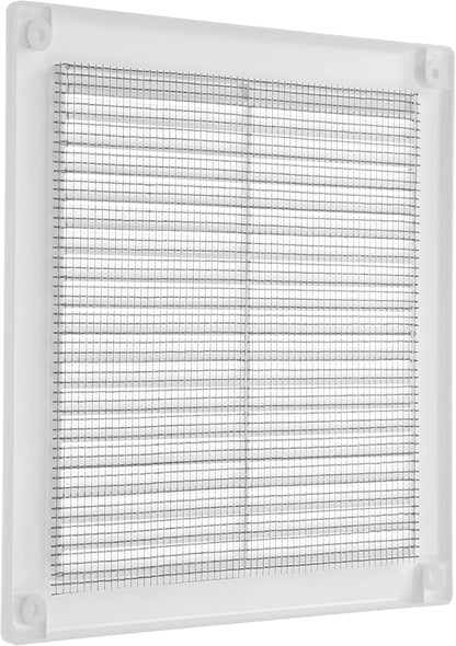 Vent Systems 6" x 6" Inch (Opening Dimensions) White Plastic Soffit Vent Cover - Durable Flat Square Air Vent Grille with Mesh Screen - Weather Ventilation Grill Wall & Ceiling Indoor & Outdoor