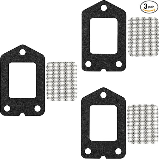 SRM-225 Spark Screen and Gasket Compatible with Echo 14586240630 Muffler Spark Arrestor Screen and 14586642031 Muffler Gasket (3 set)