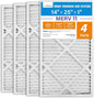 LotFancy 14x25x1 Air Filter MERV 11 4-Pack, Electrostatic Pleated AC Furnace Air Filter, Captures Dust, Smog & Pet Dander, Actual Size: 13.75"x24.75"x0.75"