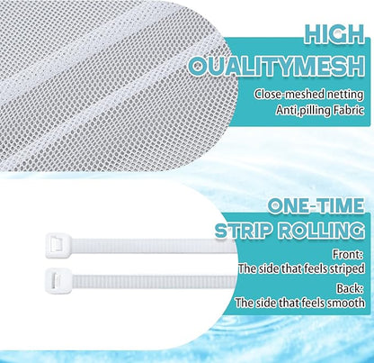 2 Sets 19.7 x 19.7 Inch Swamp Cooler Pump Swamp Cooler Filter Mesh Pump Basket Filter Screen with Cable Zip Ties(White)