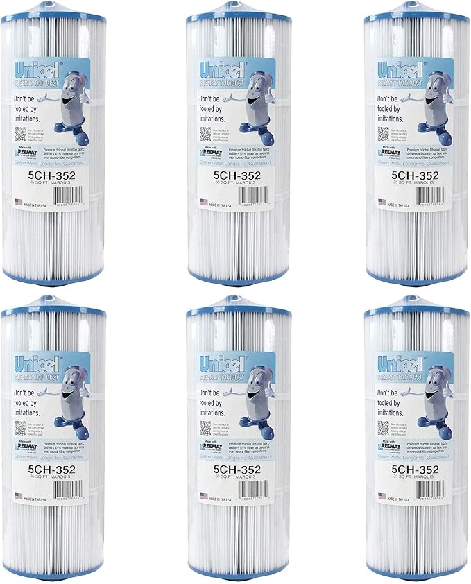 Unicel 5CH-352 35 Square Foot Media Replacement Hot Tub Spa Filter Cartridge with 151 Pleats (6 Pack)