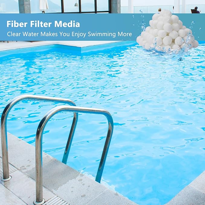 3.08 lbs Pool Filter Balls for Sand Filter Pump, Dry Filter Sand Balls, Eco-Friendly Reusable Swimming Pool Filter Media for Above Ground Pool Pool, Aquarium, Fish Tanks, Filter Pumps