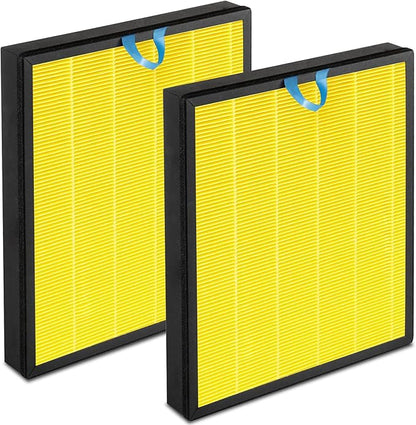 Vital 100S Pet Replacement Filter Compatible for Levoit Vital 100S Air Pu-ri-fier, 3 in 1 Filtration,Dust Pet Dander Filter&Pet Odor Activated Carbon Filter, Vital 100S-RF-PA(LRF-V102-YUS), Yellow, 2P
