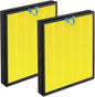 Vital 100S Pet Replacement Filter Compatible for Levoit Vital 100S Air Pu-ri-fier, 3 in 1 Filtration,Dust Pet Dander Filter&Pet Odor Activated Carbon Filter, Vital 100S-RF-PA(LRF-V102-YUS), Yellow, 2P