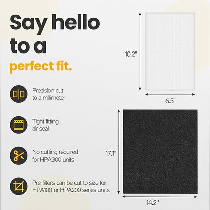 HPA300 HEPA Filter Replacement Compatible with Honeywell Air Purifier HPA300 Series, HPA300, HPA304, HPA8350, HPA300VP, HPA3300b, HPA5300, Pack of 6 HEPA R and 8 Pre filters A HRF-AP1