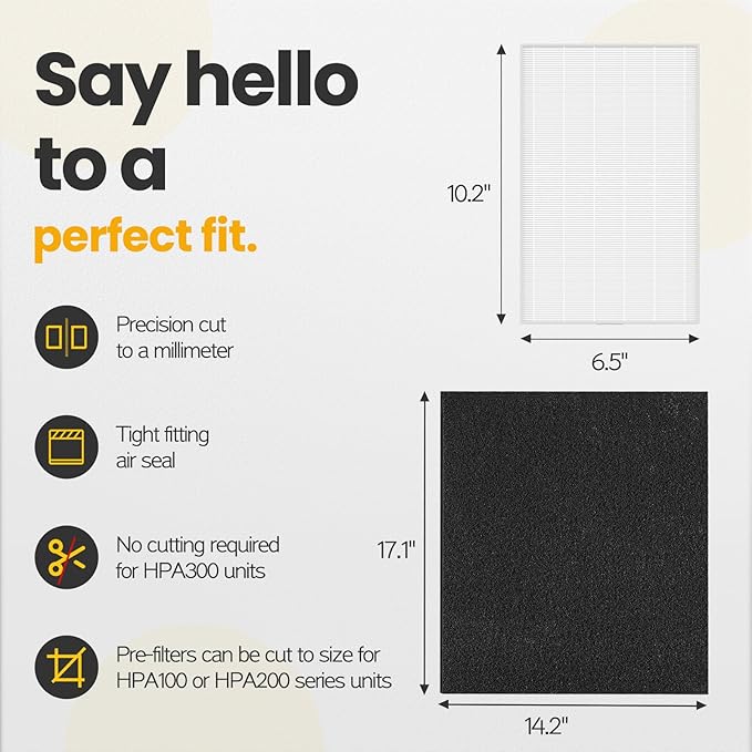 HPA300 HEPA Filter Replacement Compatible with Honeywell Air Purifier HPA300 Series, HPA300, HPA304, HPA8350, HPA300VP, HPA3300b, HPA5300