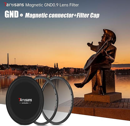 7artisans Nano Magnetic Filter UV Filter ND Light Reduction Filter/CPL Polarization Filter/GND Gradient Filter/Black Mist 1/4 Portrait Photography Filter Suitable for Lens(67mm GND0.9)