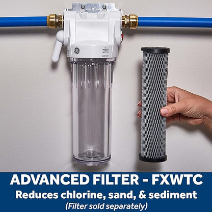 GE Whole House Water Filtration System, Reduce Sediment, Rust & More, Install Kit & Accessories Included, Filter Not Included, Replace Filter (FXWTC, FXUSC, FXWPC, FXWSC) Every 3 Months, GXWH20T