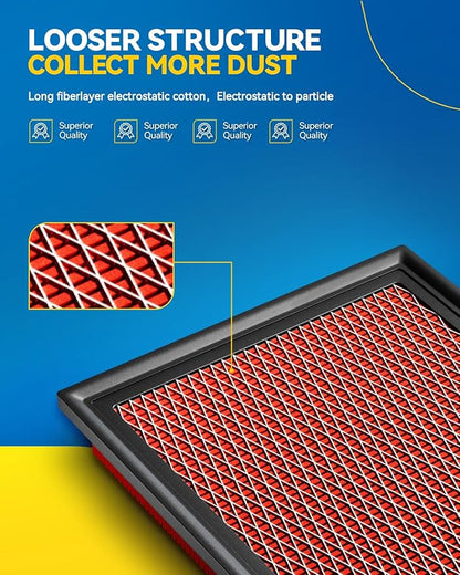 PHILTOP Upgraded Engine Air Filter, CA11876 Replacement for Volkswagen Tiguan, GTI, Golf, Jetta, Arteon and Audi A3, A3 Quattro, Q3, S3, TT Quattro, Increased Acceleration