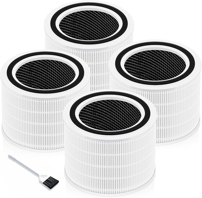 Funmit Core 200S Replacement Filter for Core 200S Smart WiFi Air Purifier, 3-in-1 H13 True HEPA Filter Replacement and High-Efficiency Activated Carbon, Part # Core 200S-RF, 4 Pack