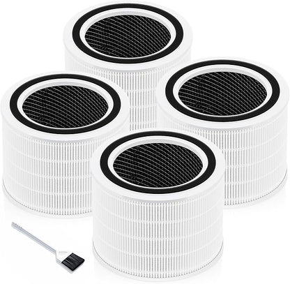 Funmit Core 200S Replacement Filter for Core 200S Smart WiFi Air Purifier, 3-in-1 H13 True HEPA Filter Replacement and High-Efficiency Activated Carbon, Part # Core 200S-RF, 4 Pack
