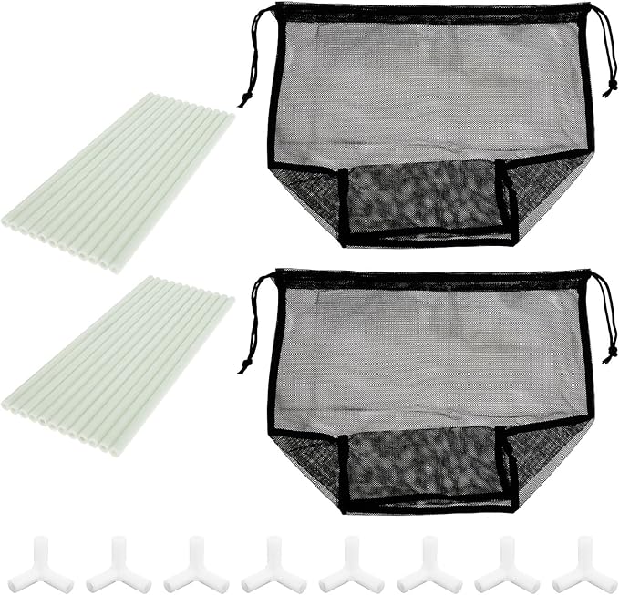 Pond Pump Filter Bag Solid Pump Mesh Box Adjustable Pond Filter Box Protective Pump Barrier Bag Thickened Pump Mesh Bag Anti Clogging Filter Bag with Drawstring for Outdoor