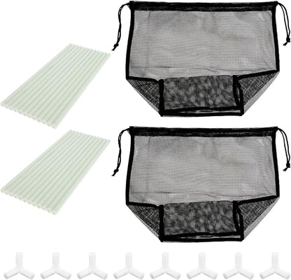 Pond Pump Filter Bag Solid Pump Mesh Box Adjustable Pond Filter Box Protective Pump Barrier Bag Thickened Pump Mesh Bag Anti Clogging Filter Bag with Drawstring for Outdoor