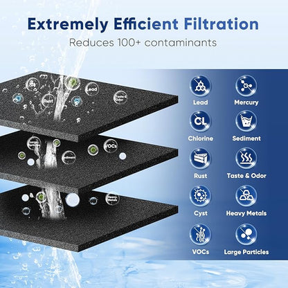 PUREPLUS LT800P NSF/ANSI 53&42 Certified Replacement for LG ADQ73613401, Kenmore 469490, 9490, ADQ73613402, ADQ736134, LSXS26326S LMXC23746S, LT120F, Refrigerator Water and Air Filter Combo, 2Pack