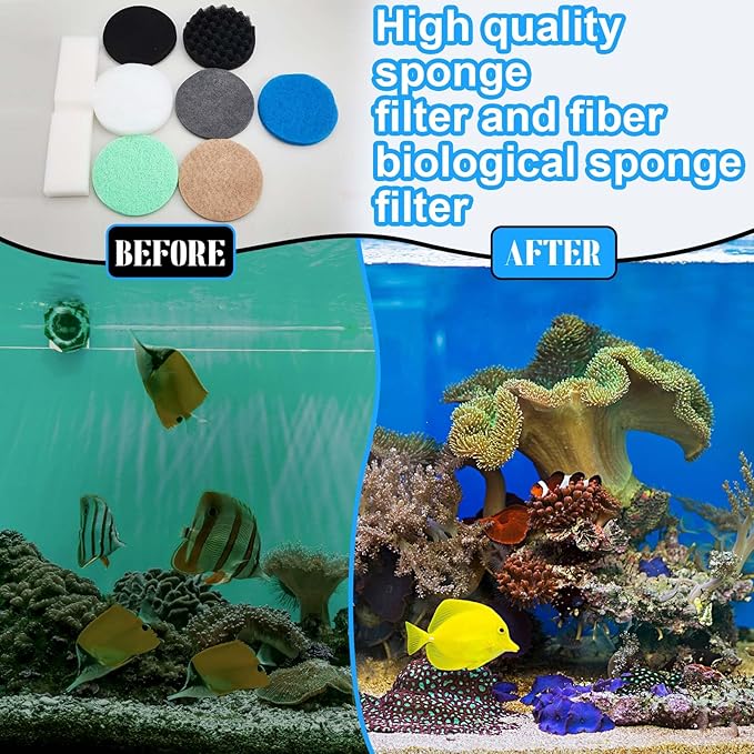 31 Pcs Compatible with Fluval Fx4/Fx5/Fx6 Replacement Filter Media, 3 Foam Block, 3 Carbon and 3 Water Polishing Pad, 2 Bio-sponge 3 Filter Pads, 3 Carbon, 9 Nitrite/Phosphate/Ammonia Remover