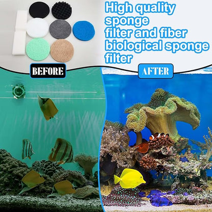 31 Pcs Compatible with Fluval Fx4/Fx5/Fx6 Replacement Filter Media, 3 Foam Block, 3 Carbon and 3 Water Polishing Pad, 2 Bio-sponge 3 Filter Pads, 3 Carbon, 9 Nitrite/Phosphate/Ammonia Remover